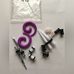 4g gauges plugs earring lot tappers bundle unisex 7 pairs